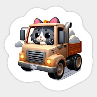 cat in a truck Sticker